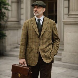 Pendleton Vintage green wool plaid blazer 3 pockets Size M   ***READ description